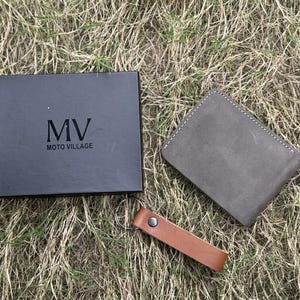 Cartera de cuero hecha a mano para hombre, regalo para aniversario, graduación, papá, novio, él, esposo, padre, cartera hecha a mano