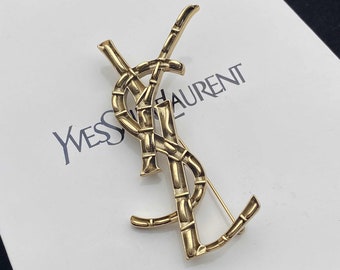 Vintage YSL gouden broche cadeau voor haar