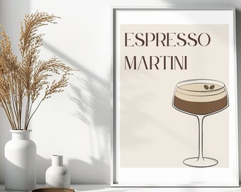 Espresso Martini Print, Trendy Cocktail Art, Bar Decor, Classic Cocktail Art, Signature Drink Sign, Espresso Martini Art, Wall Art