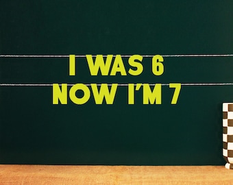 I Was 6 Now I'm 7 | 67 Birthday Party Sign | 67 Party Swag | Six Seven Party Decorations | 22 Matte Color Options