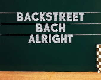 Back Street BACH Alright | Bachelorette Party Sign | Bachelorette Party Photo Backdrop | 20 Color Options