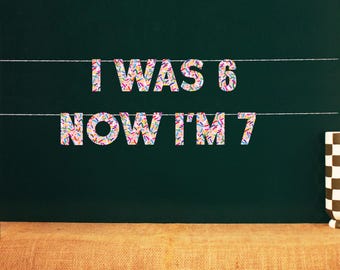I Was 6 Now I'm 7 | Sprinkles Design | 67 Birthday Party Sign | 67 Party Swag | Six Seven Party Decorations | Sprinkle Pattern