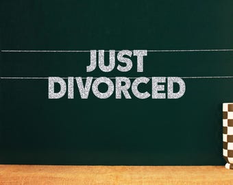 Gerade geschieden | Scheide-Party-Zeichen | Breakup Party Foto Hintergrund | 20 Farboptionen