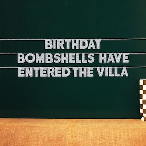 Birthday BombshellS Have Entered The Villa | Joint Birthday Party Banner | 20 Color Options