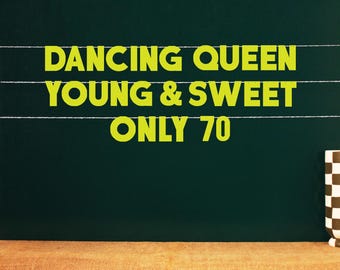 Young & Sweet Only 70 | 22 Matte Color Options | 70th Birthday Party Photo Backdrop