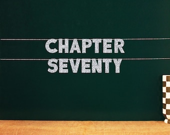 Chapter Seventy | Book Lover's 70th Birthday Party Sign | 20 Color Options