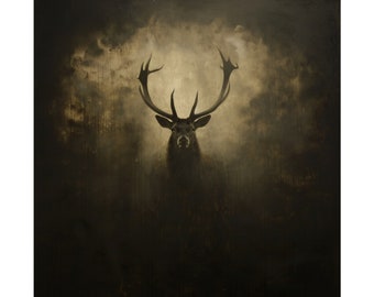 Póster atmosférico de Buck, arte de pared con acabado mate, decoración majestuosa del hogar de ciervos, regalo único de vida silvestre