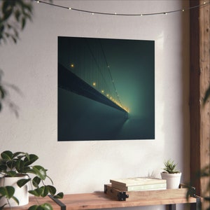 Atmosphärische Brücke Poster, Twilight Serenity Wandkunst, Perfekt für die Wohnkultur, Einzigartiges Housewarming Geschenk