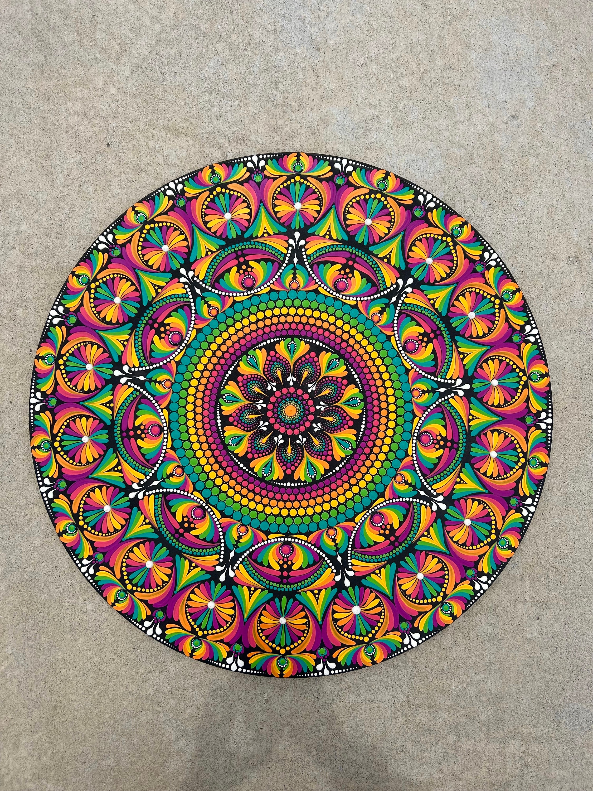 26 Inch Hand Painted Mandala Wall Art Boho Art Meditative Art