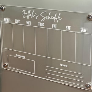 Large Personalised Acrylic Weekly Planner