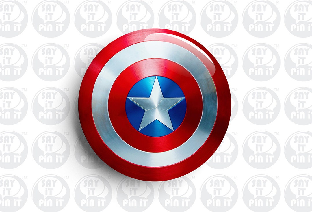 Winter Soldier Captain America Shield 50mm/2 Inch Button Pin Backed ...