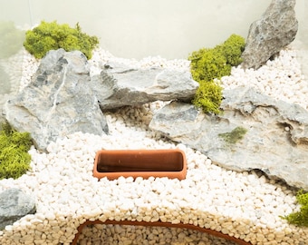 Aquariumtunnel - zinkende grot voor aquariumdecor en terrarium, natuurlijke habitatdecor voor waterdieren en landdieren