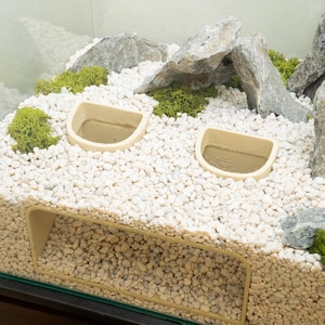 Aquarium Tunnel - Sinking Cave for Fish Tank Decor and Terrarium, Natural Habitat Decor for Aquatic & Terrestrial Creatures