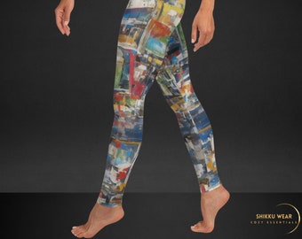 Abstract Painting All-Over Print Women's Leggings - Yoga, Sport, Art