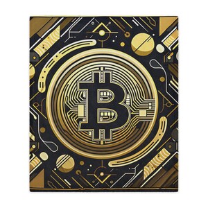 Bitcoin Cryptocurrency Microfiber Blanket Printed in The USA for Best Quality