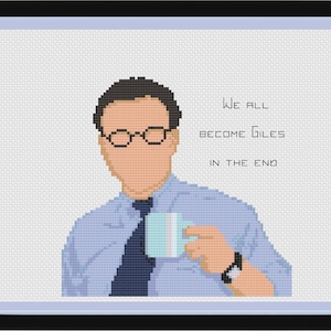 Buffy the Vampire Slayer Meme Cross Stitch Pattern | &quot;We All Become Giles in the End&quot; | Funny Giles Cross Stitch | PDF Download