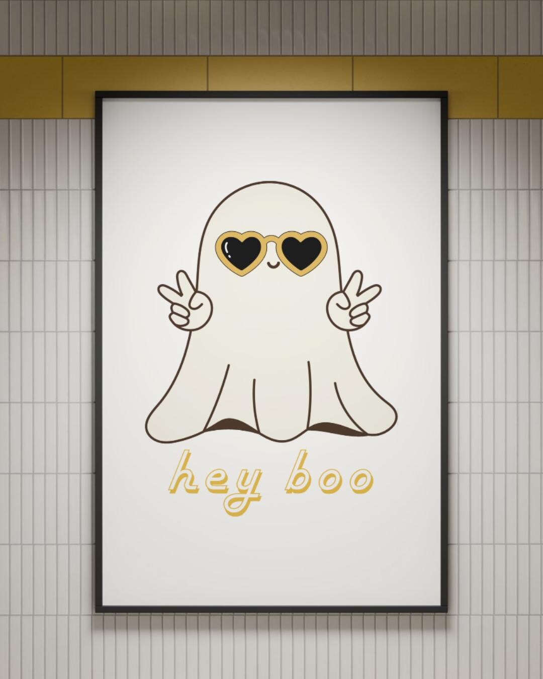 Hey Boo Ghost Humor Printable Art Download - Etsy
