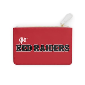 Minibolso clutch rojo béisbol I Heart Red Raiders