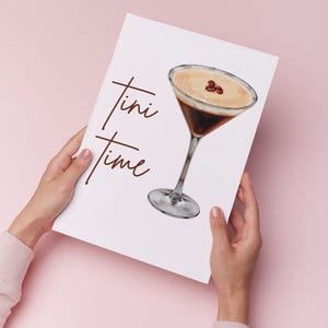Tini Time エスプレッソ マティーニ カクテル デジタル アート 即時ダウンロード