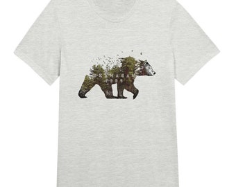 Camiseta unisex con cuello redondo Triblend de oso de árbol