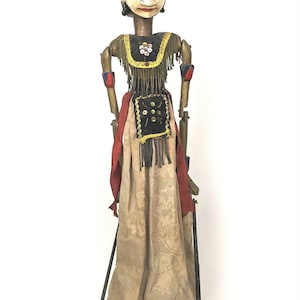 Wayang Golek rod puppet vintage 28&quot; tall Ramawijaya hand carved Indonesia