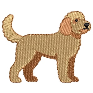 Golden Doodle Embroidery Design, Dog Machine Embroidery File, Instant Download, PES DST EMB