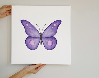 Watercolor Butterfly Canvas Print, Digital download