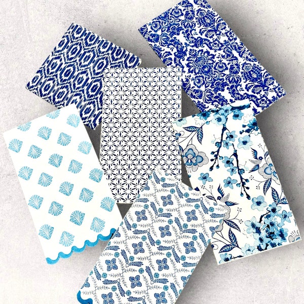 Decoupage Napkins, Blue and White Napkin Bundle, Decoupage, Ephemera, Oyster Shell Decoupage, Craft Napkin