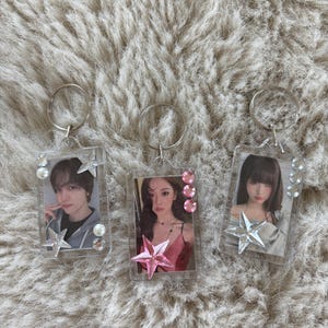 customizable kpop photo keychain | handmade personalized cute charm gift