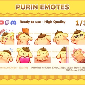 10 Pompom Dog Emotes for Discord, Twitch & YouTube | Part 1 of 3 | Stream Emotes | For streamers/gaming | Cute stickers | Funny emotes | PNG