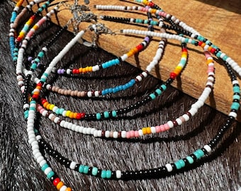 Western Boho Beaded Choker | jewellery stacking | seed beads