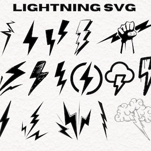 Lightning Svg , Lightning Clipart, Lightning Bolt Svg Bundle, Thunder svg, Lightning Silhouette, Flash Svg, Flash Silhouette