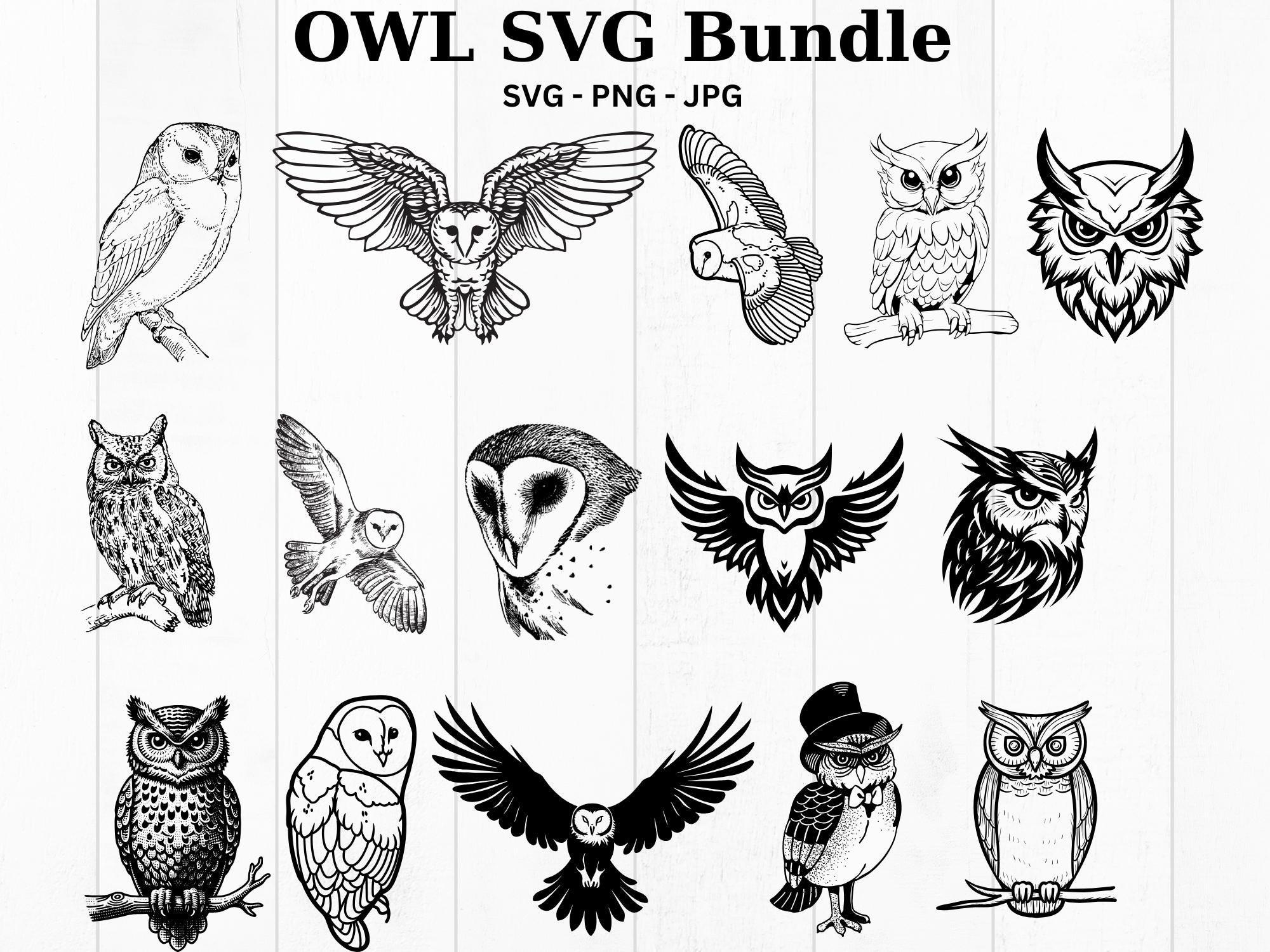 OWL SVG Bundle, OWL Clipart, Owl Svg  ,Bird Silhouette Svg ,Owl Png ,Own Silhouette ,Own Png Bundle 