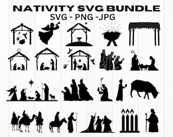 Nativity SVG ,Nativity Scene SVG ,Nativity Svg Bundle ,Christmas nativity clipart, Nativity Clipart, Christmas svg, Nativity silhouette svg