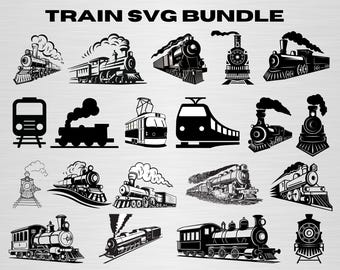 Train SVG Bundle, Train Svg, Train Silhouette, Train Vector, Train Cricut, Transportation Svg, Train Clipart ,Train Svg & Png