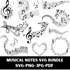 Music Notes Svg Bundle, Musical Notes Clipart, Music Notes Svg, Musical Notes Svg, Musical Notes Png, Cricut Cut Files, Instant Download