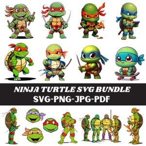Ninja Turtles SVG Bundle, Ninja Turtles SVG PNG Clipart Bundle, Ninja Turtles Layered svg Bundle, Turtles Png Bundle