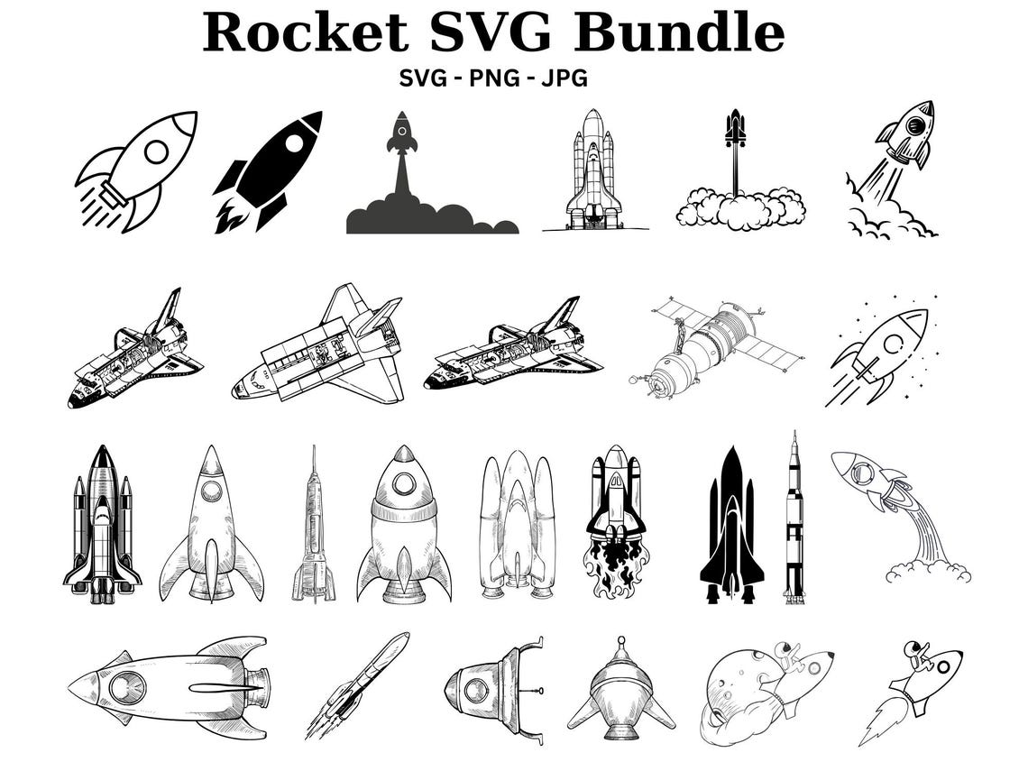 Rocket SVG Bundle, Rocket PNG Bundle, Rocket Clipart, Rocket SVG ...