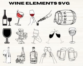 Wine SVG Bundle ,Wine Clipart ,Wine Drinking Svg ,Wine Glass Svg ,wine silhouette ,Drinking Svg