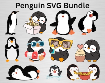 Penguin Svg Bundle ,Penguin Svg ,Cute Penguin Svg ,Penguin Clipart ,Penguin Silhouette ,Kawaii Penguin Svg ,Penguin Png ,Instant Download