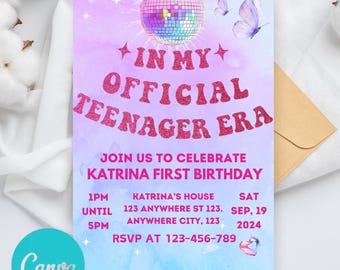 Self Editable Trendy In My Birthday Era Digital Invitation, Birthday Invite Eras Party Invite In My Birthday Era Birthday Party Invitation