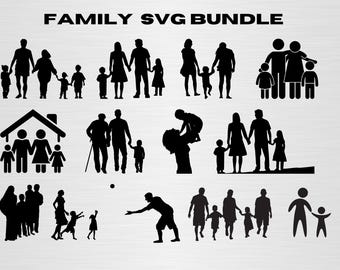 Family Svg, Family Clipart, Family Vectors Files, Family Silhouette, Family Png Bundle ,Family Svg Bundle ,Family Png