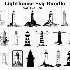Lighthouse SVG ,Lighthouse svg Bundle ,Lighthouse silhouette ,Ocean Lighthouse Svg ,Nautical svg ,Lighthouse Clipart ,Instant Download