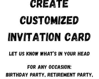 Tarjeta de invitación personalizada / Invitación digital / Crea tu propia invitación para fiesta de cumpleaños, fiesta de jubilación, baby shower / Diseño editable