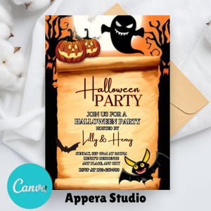Editable Halloween Invitation, Halloween Party Invitation, Halloween Birthday Invitation, Halloween Invitation