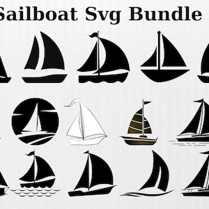 Sailboat SVG, Sailboat PNG Bundle, Sailboat Clipart, Sailboat Silhouette, Speedboat Svg, Cruise Ship Svg ,Sailboat SVG Cut Files