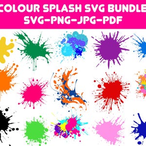 Paint Splatter SVG, Bundle, Paint Splats Svg, Paint Svg, Clipart, Vector, Ink splatter, Paint streak blob, Cut File for Cricut, Silhouette
