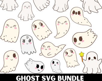 GHOST SVG, Halloween svg, Ghosts svg, Ghost svg bundle, Ghost Clipart, Cute ghost cut files, Halloween ghost Design Clipart Digital Download