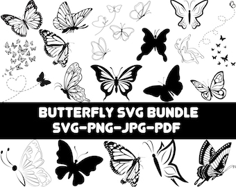 Butterfly SVG, Butterfly Bundle SVG Files, Butterfly SVG Layered, Butterfly Files for Cricut, Butterfly Clipart, Butterflies Svg, Silhouette