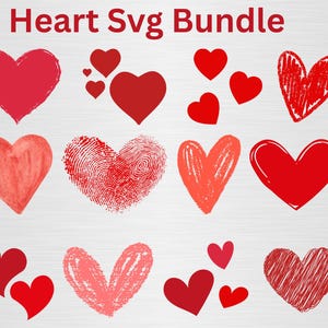 Heart Svg Bundle, Heart Doodle Svg, Hand Drawn Heart Svg, Heart Clipart, Valentine Day Heart Svg, Instant Download, Love Svg, Love Clipart